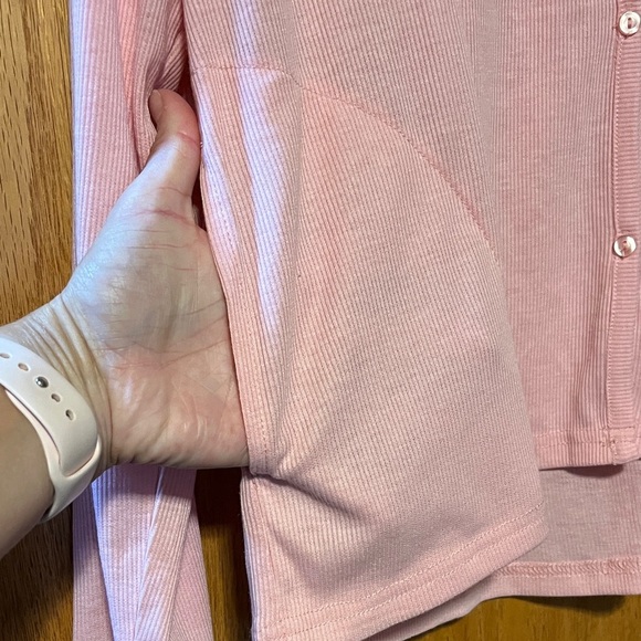 Muk Luks Pink Button-Up Pajama Top - Picture 3 of 8